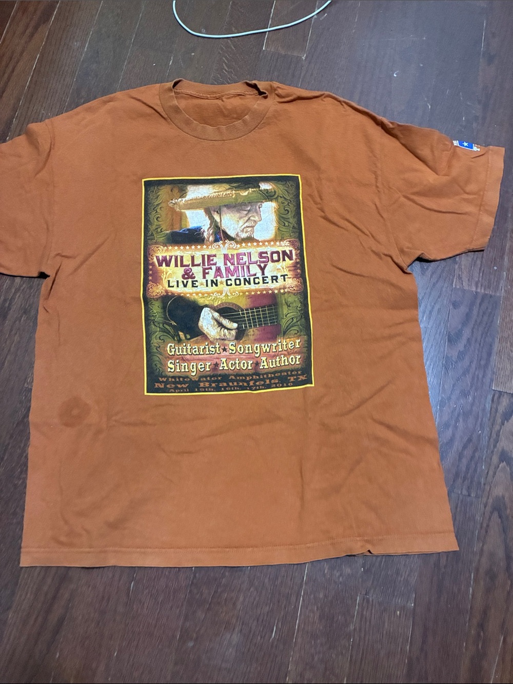 Willie Nelson & Family Orange Graphic Concert Short Sleeve Tee